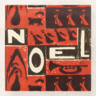 Dessous-de-verre En Verre Impression bloc rouge Noel