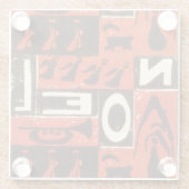 Dessous-de-verre En Verre Impression bloc rouge Noel (Dos)