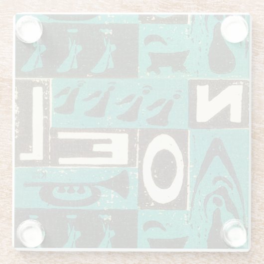 Dessous-de-verre En Verre Impression bloc vert Noel (Dos)