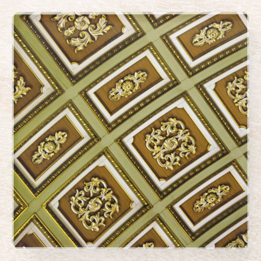 Dessous-de-verre En Verre Impression d'architecture verte et Brown (Devant)
