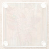 Dessous-de-verre En Verre Impression florale orange moderne sur Arrière - pl (Dos)