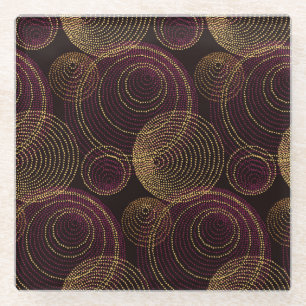 Dessous-de-verre En Verre Impression géométrique Or Luxuriante