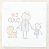 Dessous-de-verre En Verre Impression Love Daddy (Dos)