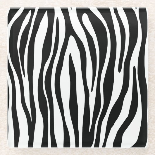 Dessous-de-verre En Verre Impression Zebra (Devant)