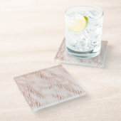 Dessous-de-verre En Verre Impression Zèbre blanc rose pâle (Incliné)