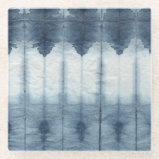 Dessous-de-verre En Verre Imprimer Shibori Indigio (Devant)