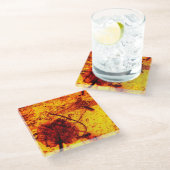 Dessous-de-verre En Verre Inclusions ambres antiques (Incliné)