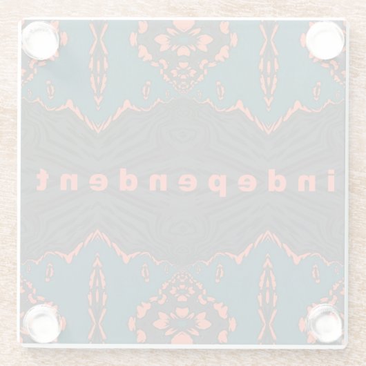 Dessous-de-verre En Verre Indépendant en orange et vert (Dos)