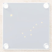 Dessous-de-verre En Verre Indicateur de l'état de l'Alaska (Dos)