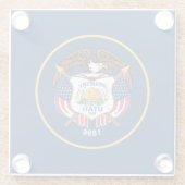 Dessous-de-verre En Verre Indicateur de l'État de l'Utah (Dos)