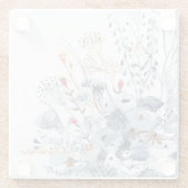 Dessous-de-verre En Verre Indigo et ocre - fleurs d'aquarelle (Dos)