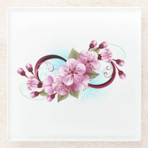 Dessous-de-verre En Verre Infinité avec les fleurs Sakura