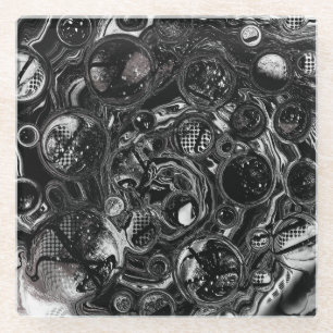 Dessous-de-verre En Verre Infinité noire et blanche
