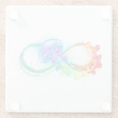 Dessous-de-verre En Verre Infinity avec Rainbow Jellyfish (Dos)