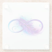Dessous-de-verre En Verre Infinity with purple feather (Dos)