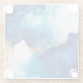 Dessous-de-verre En Verre Infusion d'or bleu blanc (Dos)