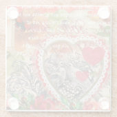 Dessous-de-verre En Verre Inséparables Heart Red Art Collage (Dos)