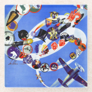 Dessous-de-verre En Verre Insignes d'escadron