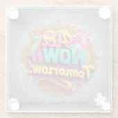 Dessous-de-verre En Verre "Inspirer un changement positif" (Dos)