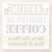 Dessous-de-verre En Verre Instructions de boissons avec nom (Dos)