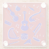 Dessous-de-verre En Verre Instruments de musique (Dos)