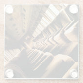 Dessous-de-verre En Verre Intérieur du train à vapeur (Dos)