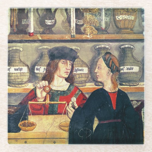 Dessous-de-verre En Verre Intérieur d'une pharmacie (Devant)