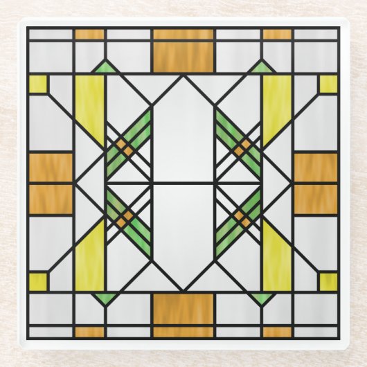Dessous-de-verre En Verre Interprétation du style scolaire des Prairies no 2 (Devant)
