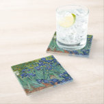 Dessous-de-verre En Verre Irises | Vincent van Gogh<br><div class="desc">Irises (1889) de l'artiste post-impressionniste néerlandais Vincent Van Gogh. La peinture paysagère originale est une huile sur toile montrant un jardin de fleurs d'iris en fleurs. Utilisez les outils de conception pour ajouter du texte personnalisé ou personnaliser l'image.</div>