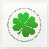 Dessous-de-verre En Verre Irish Flag, Shamrock, Irlande party, St Patrick (Devant)