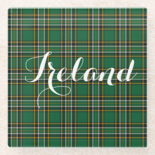 Dessous-de-verre En Verre Irlandais Tartan Plaid Personnalisé