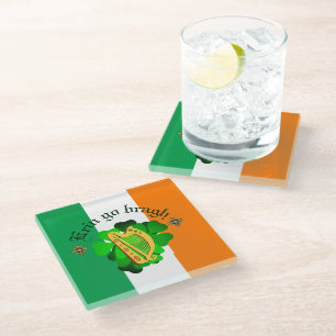 Dessous-de-verre En Verre Irlande pour toujours/Erin aller bragh/a terre/peu