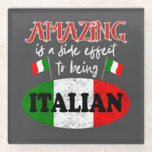 Dessous-de-verre En Verre Italie Extraordinaire Italie Fier Amusant Humour s