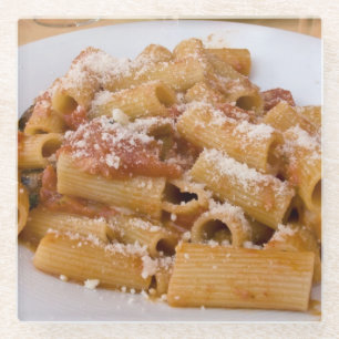 Dessous-de-verre En Verre Italie, Positano. Plaque d'affichage de rigatoni