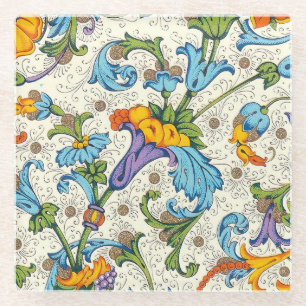 Dessous-de-verre En Verre Italien Florentine Plats Motif