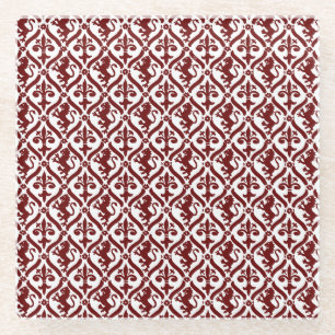 Dessous-de-verre En Verre Italien Florentine Plats Motif