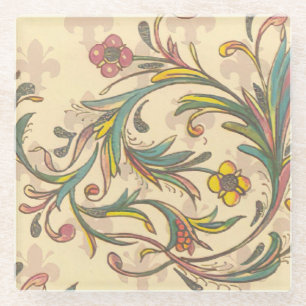 Dessous-de-verre En Verre Italien Florentine Plats Motif