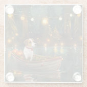 Dessous-de-verre En Verre Jack Russell Christmas Festive Voyage (Dos)