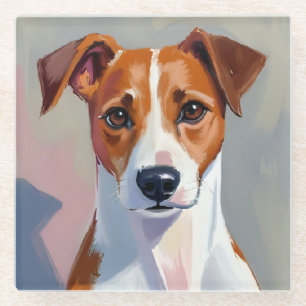 Dessous-de-verre En Verre Jack Russell Terrier Peinture de chien animal de
