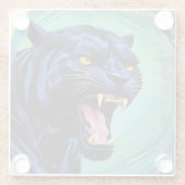 Dessous-de-verre En Verre Jaguar - Panthère noire (Dos)