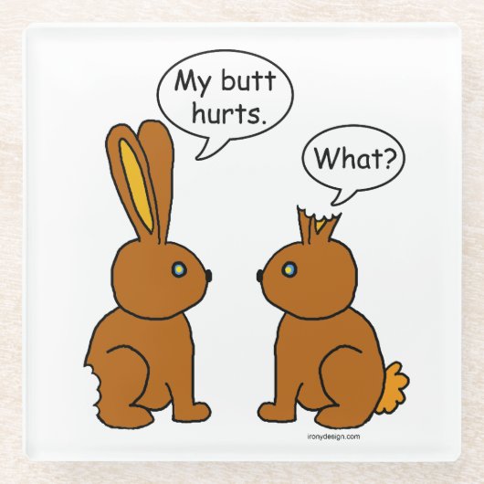 Dessous-de-verre En Verre J'Ai Blessé Le Mur ! - Quoi ? (Devant)