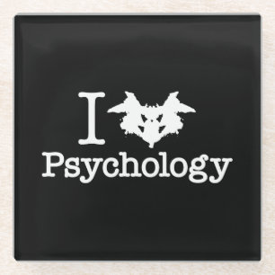 Dessous-de-verre En Verre J'aime la psychologie (Tâche de Rorschach)