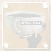 Dessous-de-verre En Verre J'aime le café rétro (Dos)