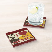 Dessous-de-verre En Verre J'aime les films (Incliné)