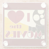 Dessous-de-verre En Verre J'aime les films (Dos)