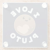 Dessous-de-verre En Verre J'aime Pluton (Dos)