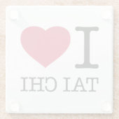 DESSOUS-DE-VERRE EN VERRE J'AIME TAI CHI (Dos)