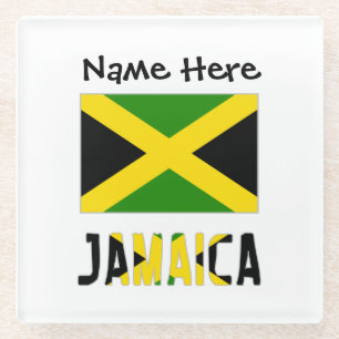 Dessous-de-verre En Verre Jamaïque et drapeau jamaïcain personnalisés