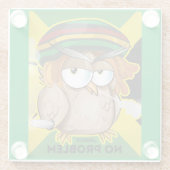 Dessous-de-verre En Verre Jamaïque moderne Pas de problème drôle (Dos)