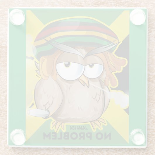 Dessous-de-verre En Verre Jamaïque moderne Pas de problème drôle (Dos)